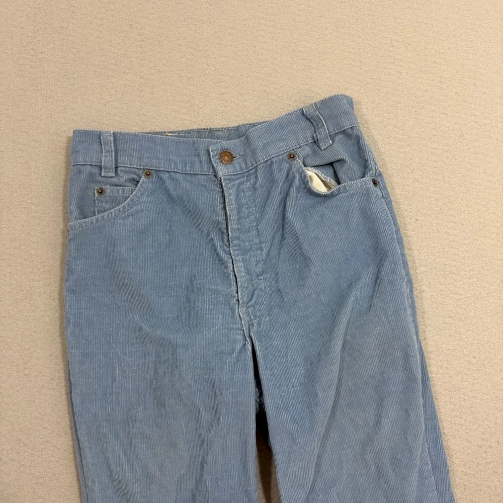 Vintage Levis Corduroy Pants Teen 28x34 USA Made 70s High Waist Flare Bootcut